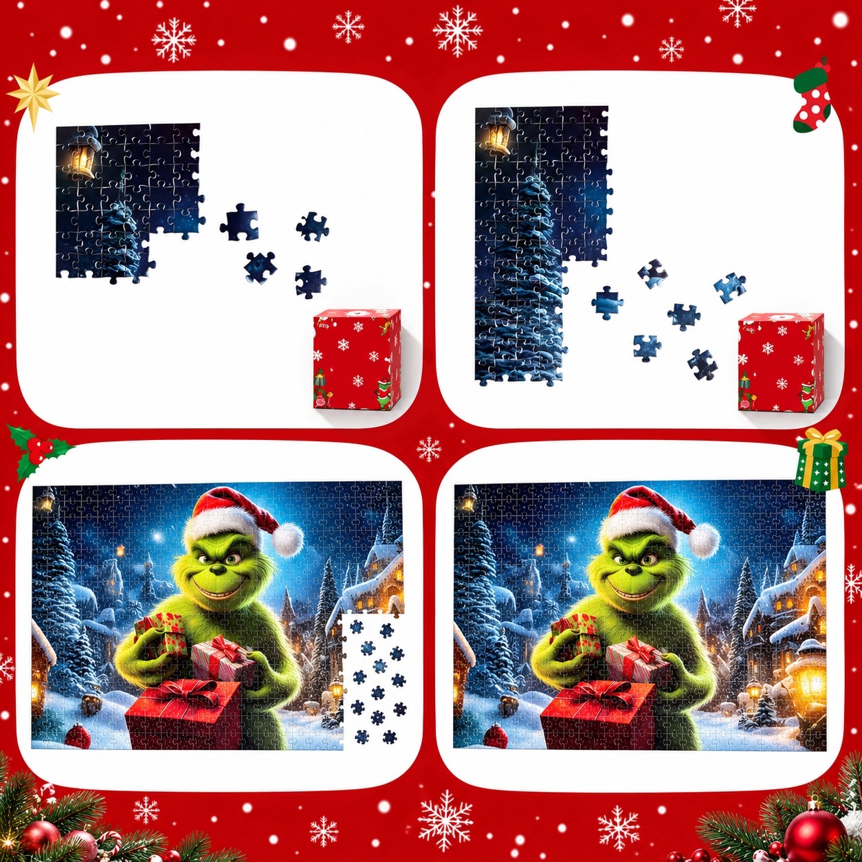 Адвент-календарь VAWcornic Grinch, пазл 1008 элементов в 24 коробочках — фото 3