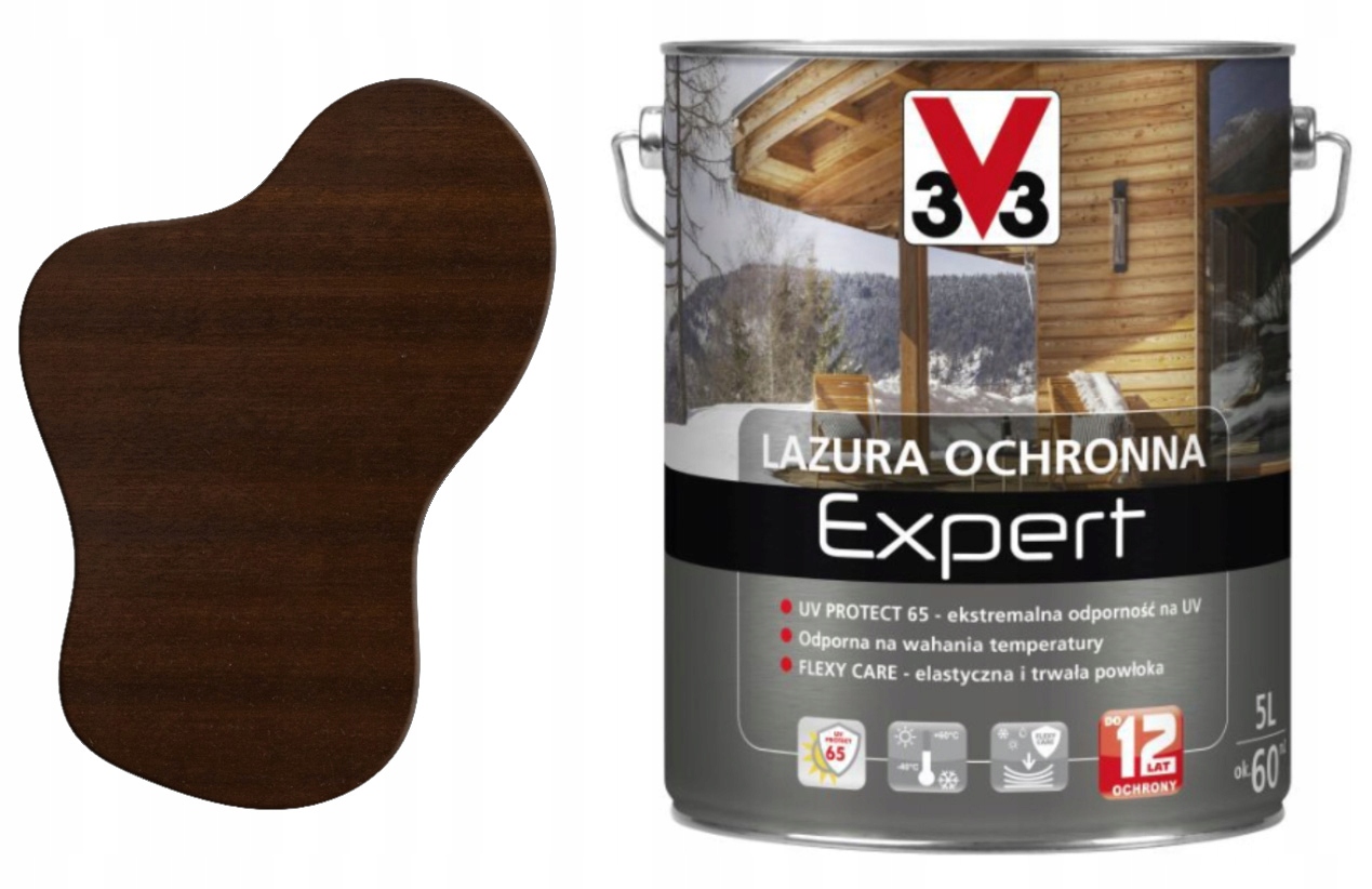 V33 Ochranná lazura Expert ochrana na 12 let Palisander 5L