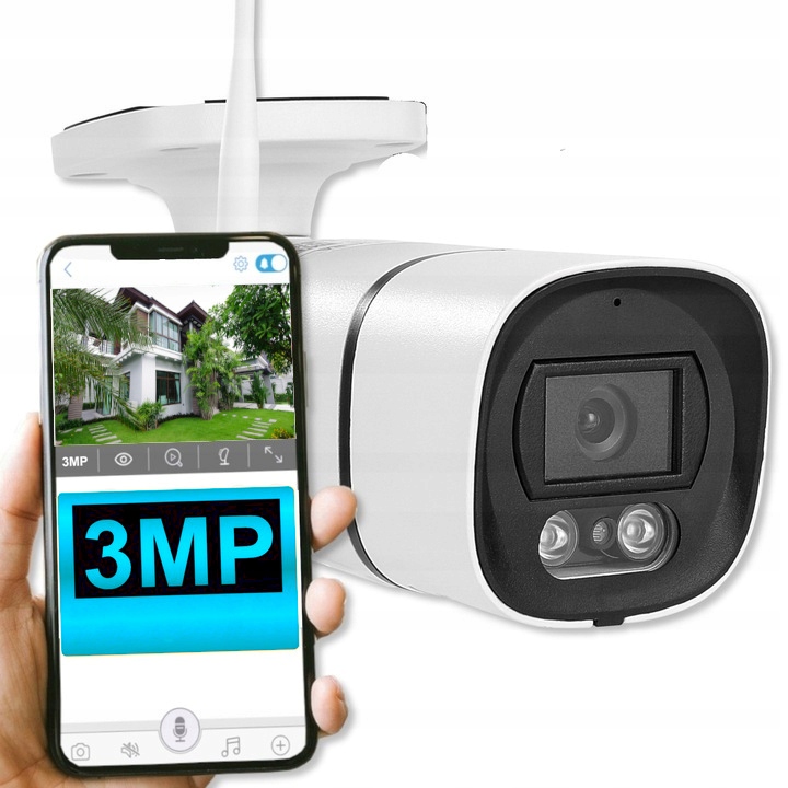 

Zewnętrzna Bezprzewodowa Kamera Ip WiFi 3MP 3MPx