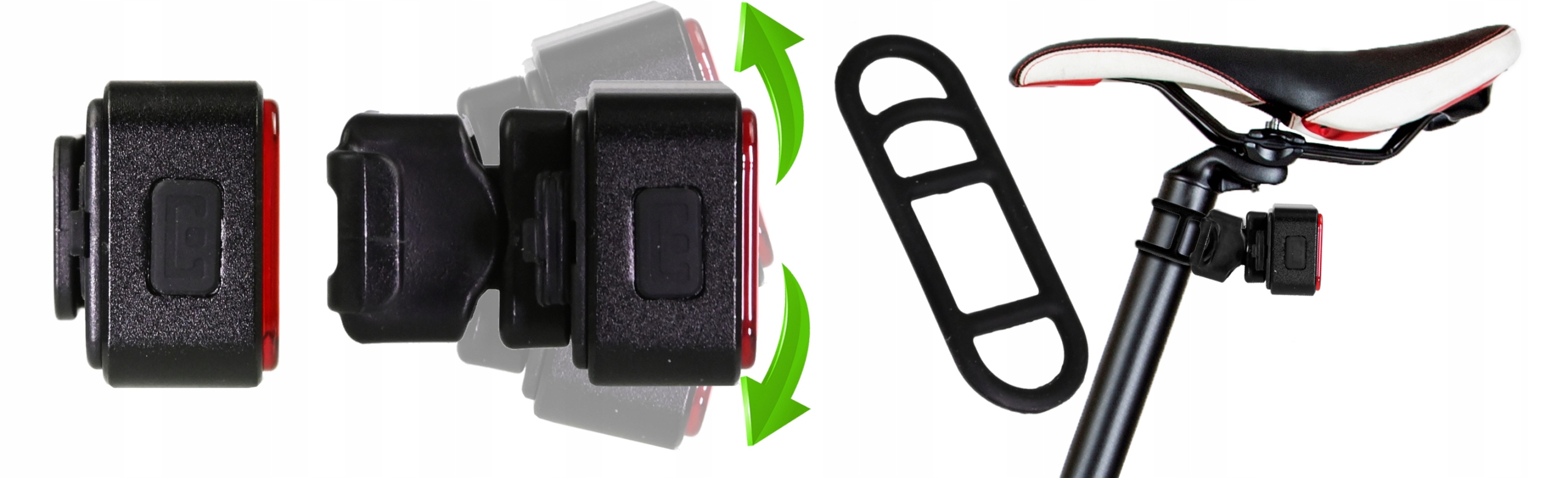 MOCNA LAMPKA ROWEROWA TYLNA Z UCHWYTEM USB LED AKUMULATOR 350mAh ZESTAW Czas pracy 16 h