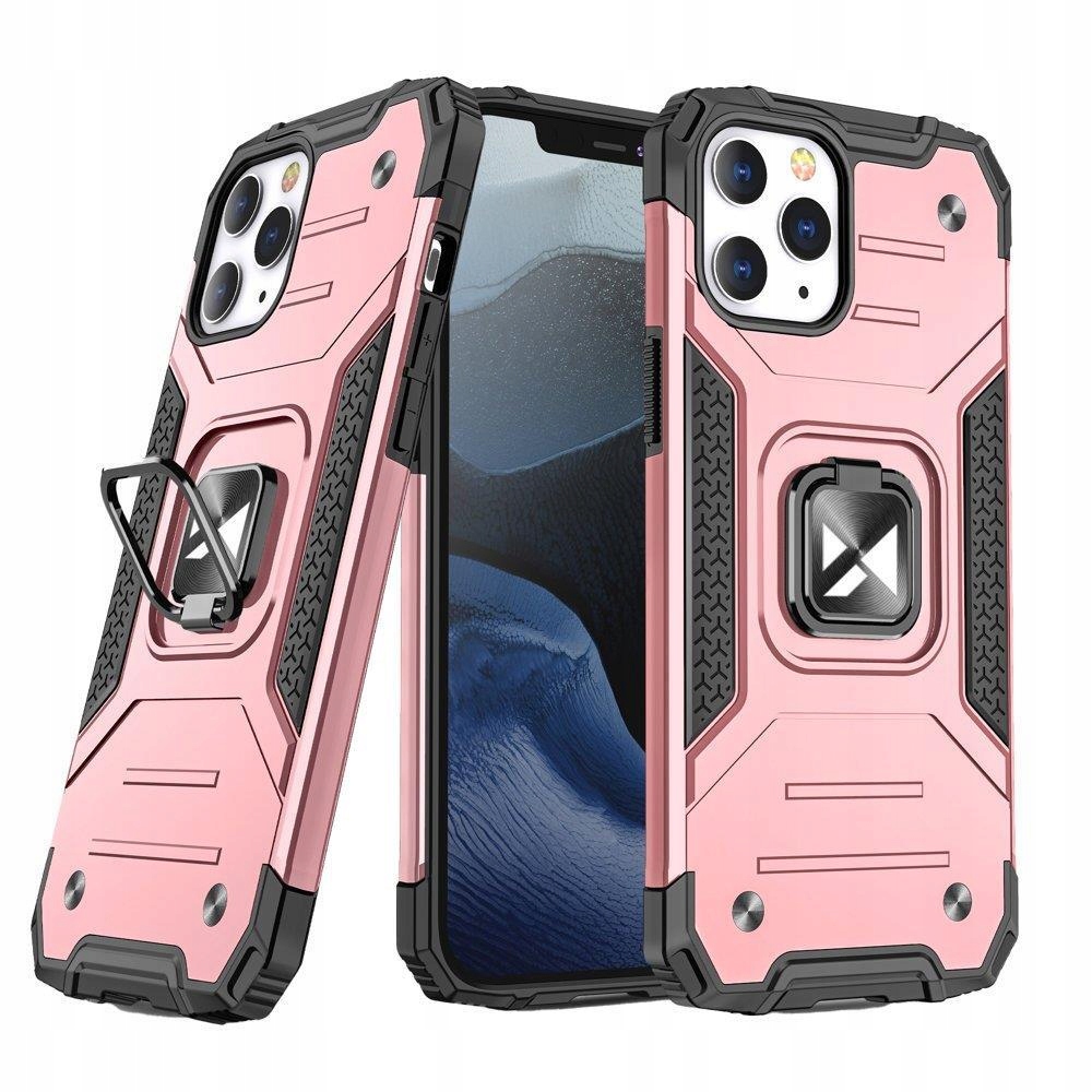 Etui pancerny do iPhone 14 Pro uchwyt magnetyczny Ring Armor złoty
