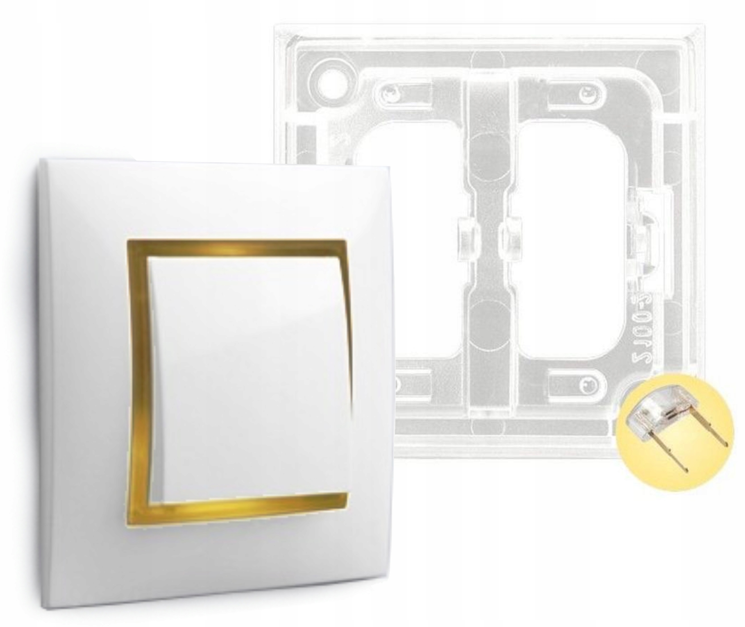 ARIA PODŚWIETLENIE LED do włącznika RAMKI kolor ZŁOTY OSPEL