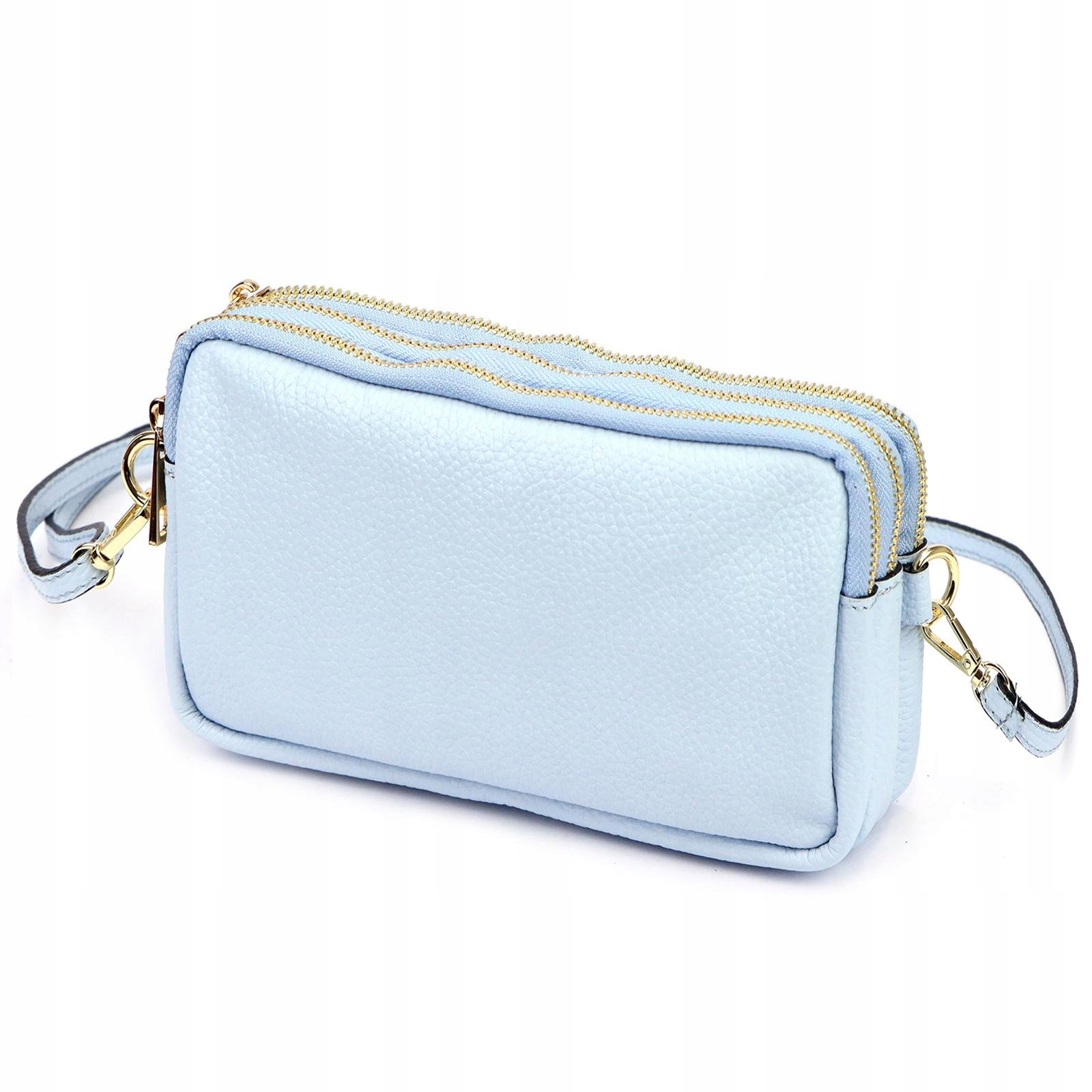 Dámská kabelka přes rameno kožená modrá na telefon Luka