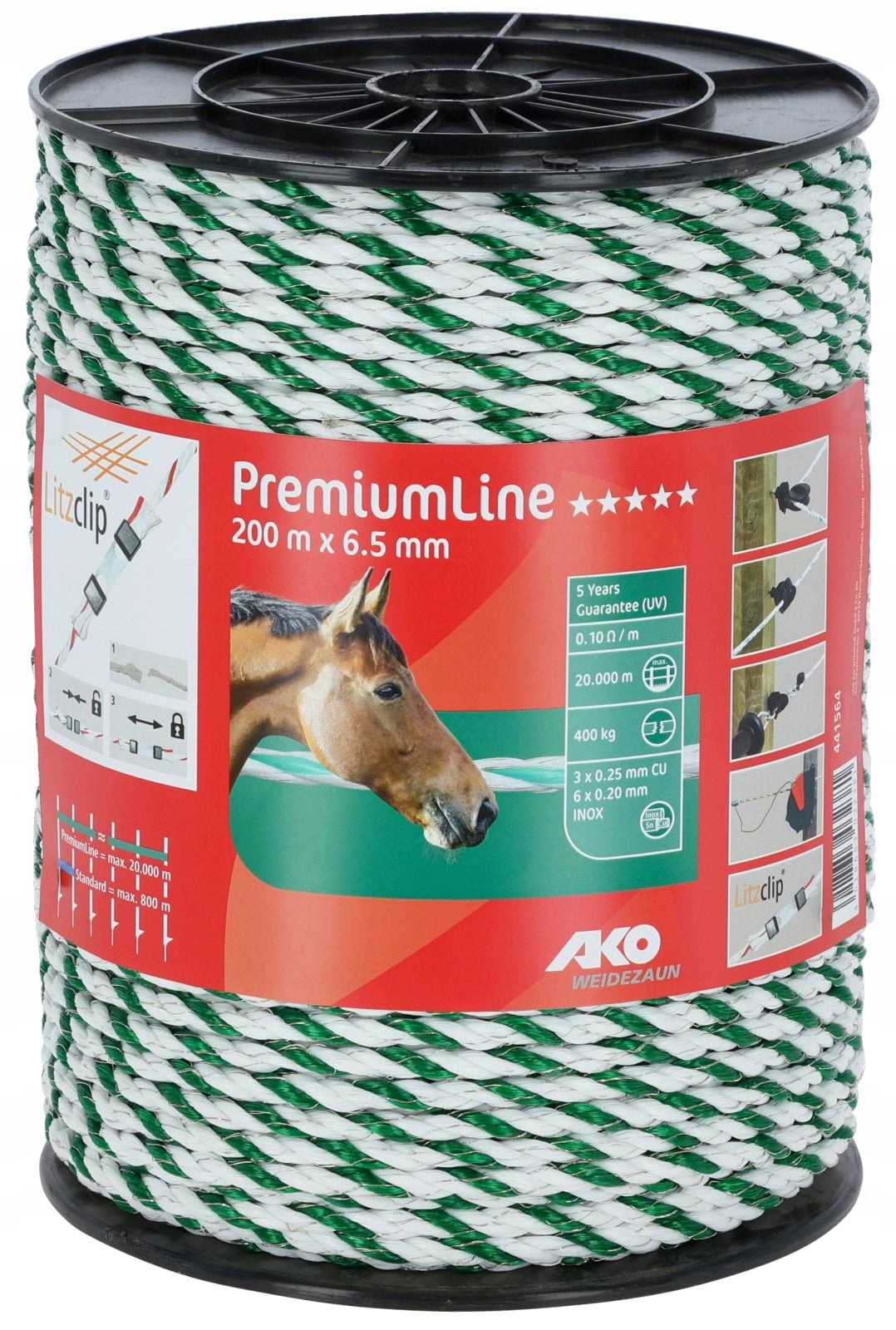 Plotová Linka Premium Line 200 m x 6,5 mm Bílá Zelená Ako