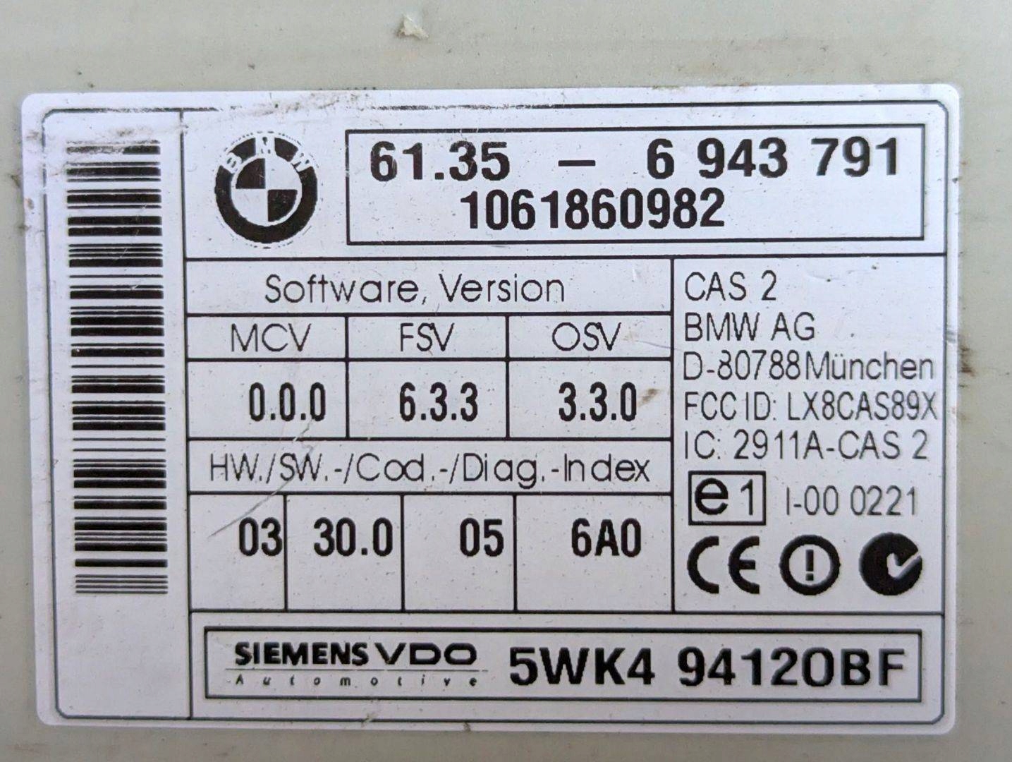 module immobilizera BMW 1 E87 2006 6943791