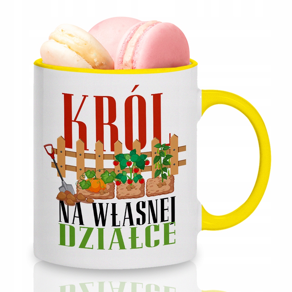 

Kubek Żółty Król Na Własnej Działce