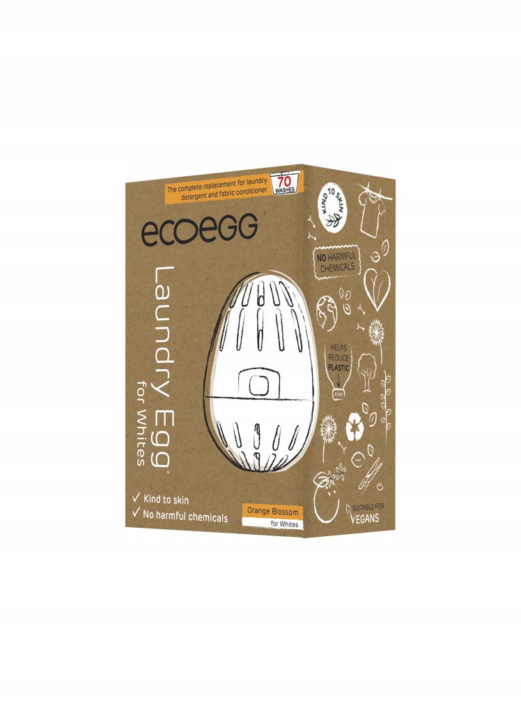 Levně Ecoegg Prací vajíčko na bílé prádlo s vůní pomeranče na 70 pracích cyklů