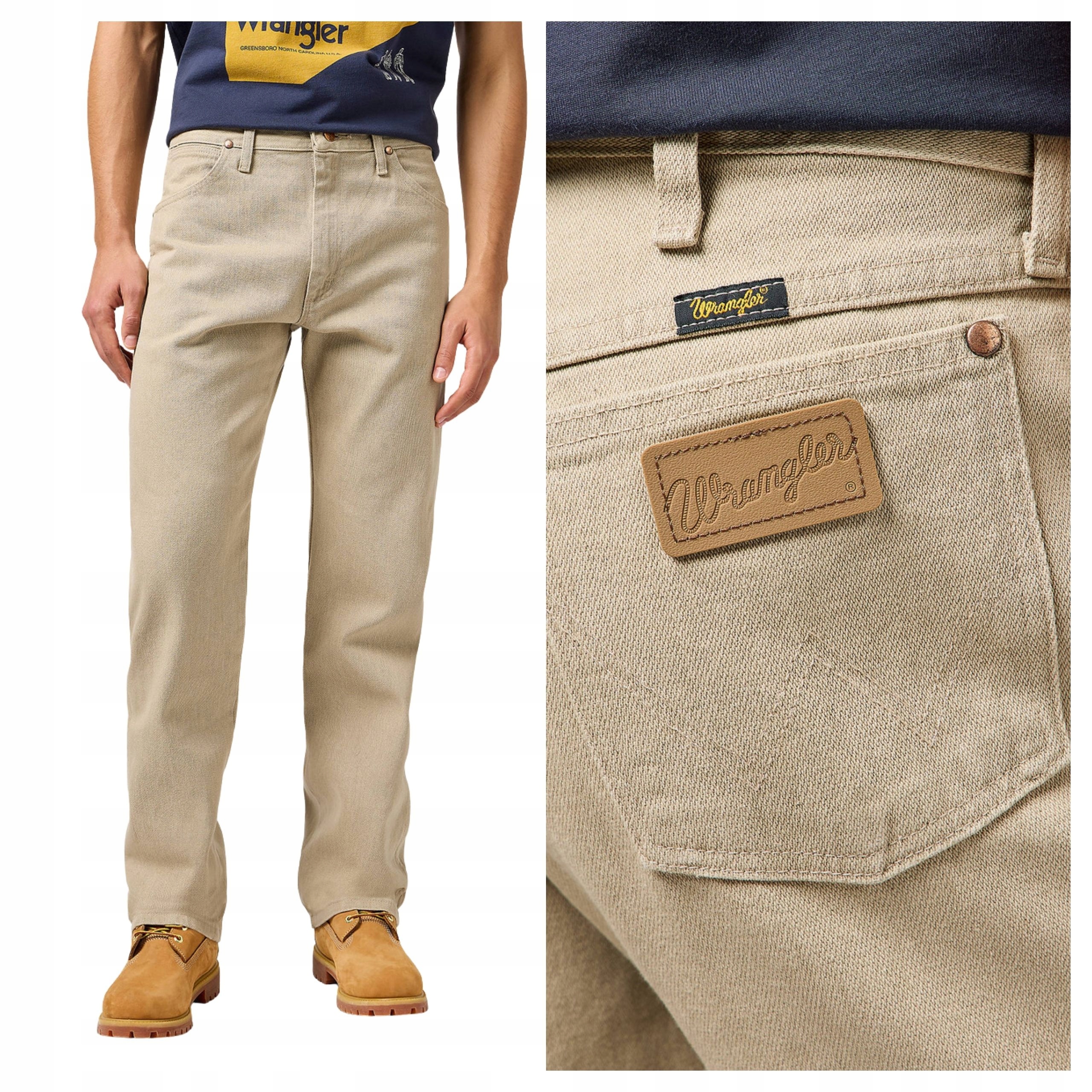 Pánské kalhoty Wrangler 13MWZ Jeansové Regular Fit Béžové W31 L32