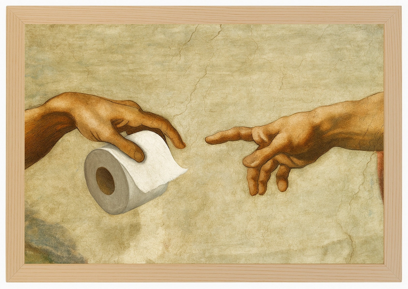 Rámeček Plakát , Dřevěná Tvorba, Toaletní Papír Michelangelo 60x40