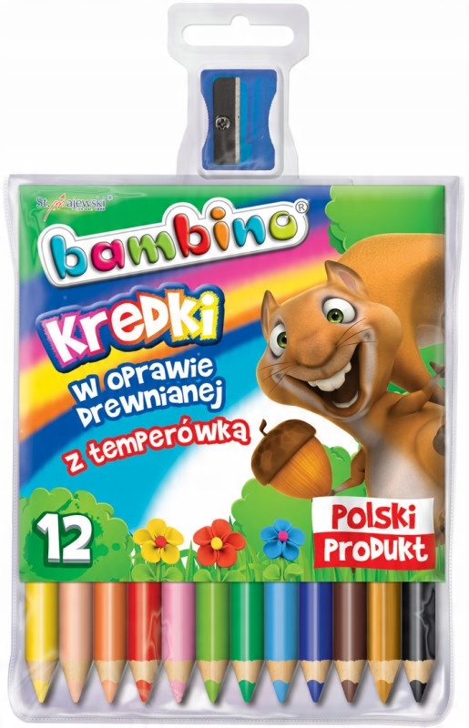 

Bambino kredki ołówkowe grube 12 kol + temperówka