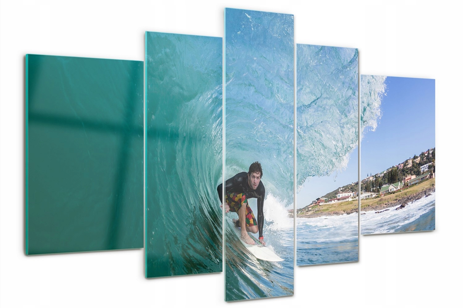 

Obraz szklany tryptyk do salonu Surfer na fali