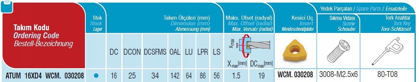 WIERTŁO SKŁADANE ATUM 16 D4 PŁYTKA WCMX 030208 Kod producenta ATUM 16 D4 PŁYTKA WCMX 030208