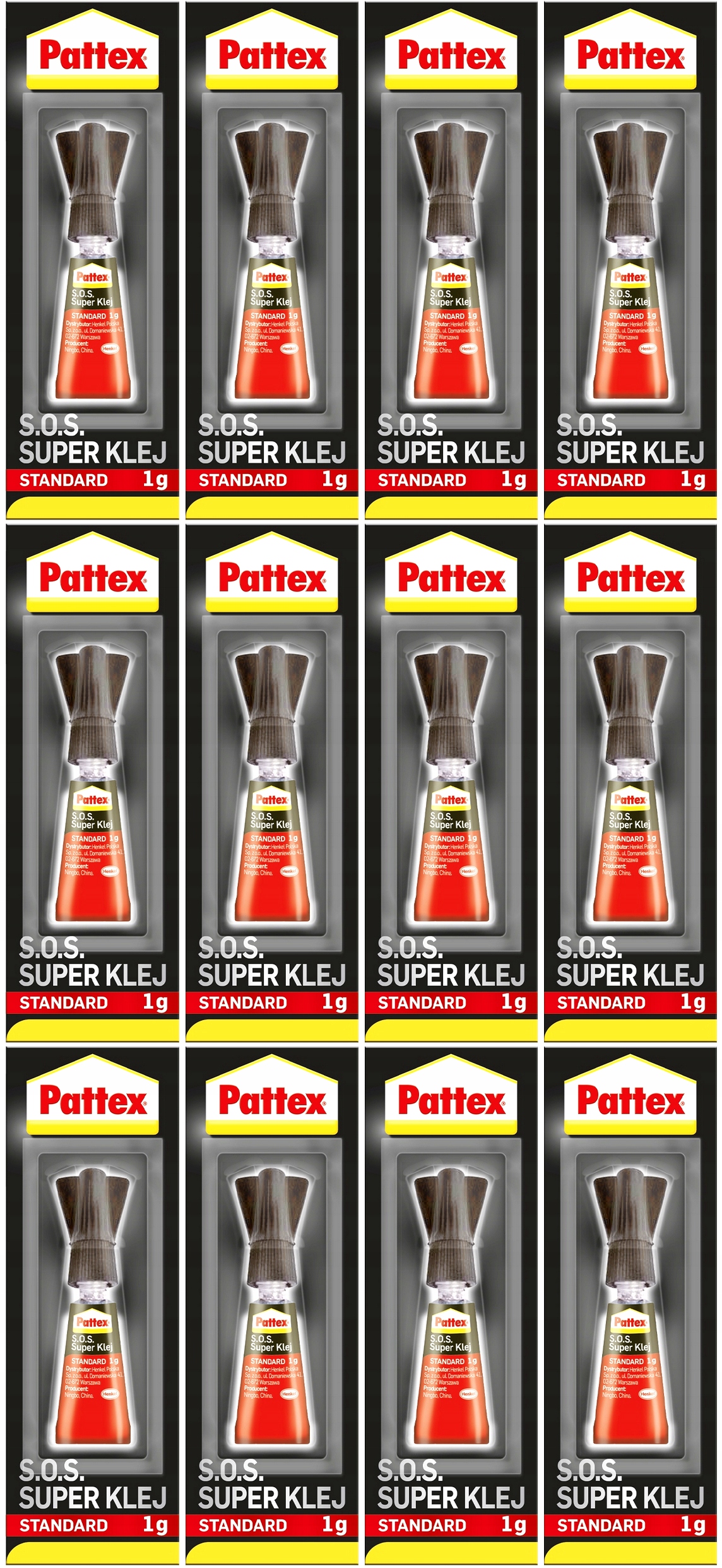 12x Mocny Klej Błyskawiczny Uniwersalny Szybkoschnący Sekundowy Pattex 1g