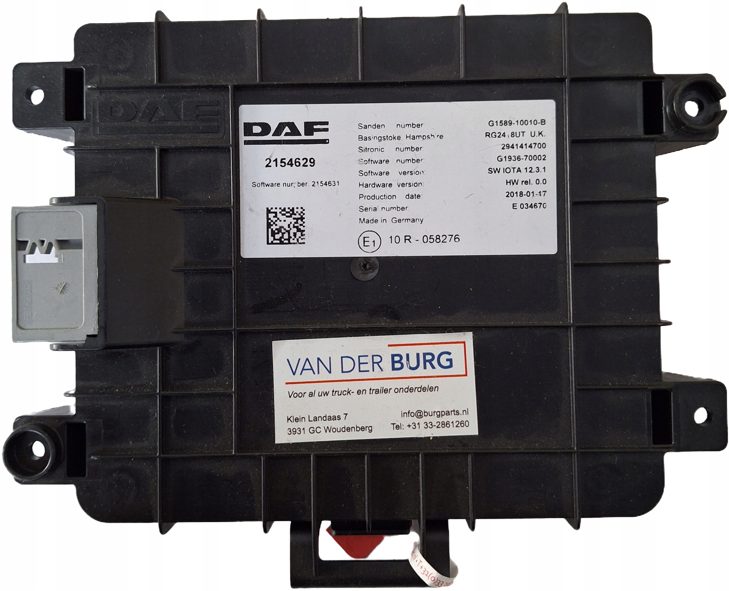 control unit of the heating DAF XF 106 LIFT 2154629 B-B