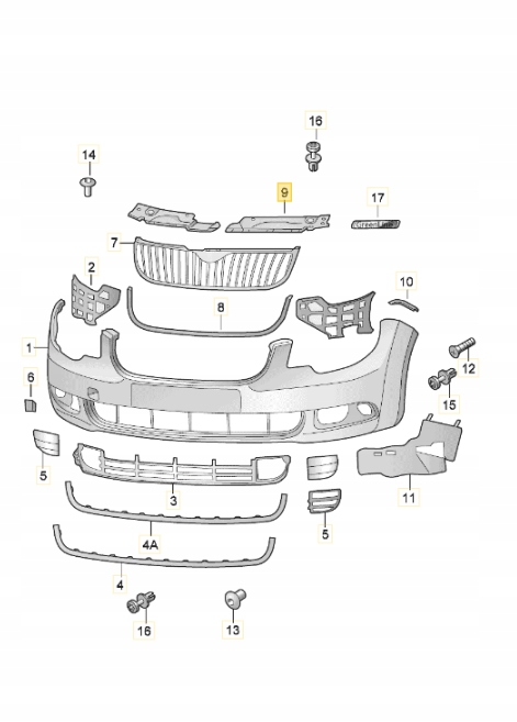 LEWA NAKŁADKA GRILA ATRAPY MASKI SUPERB II 08-13 Producent części DPA