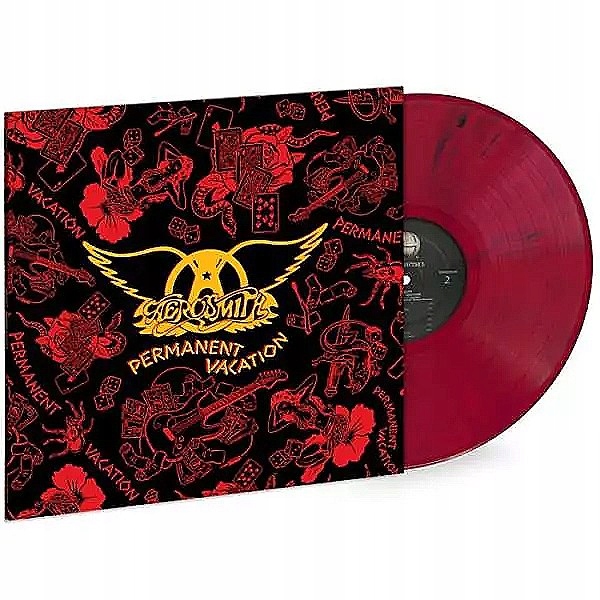 Lp Aerosmith: Permanent Vacation Limited Edition Red & Black Marble Vinyl L