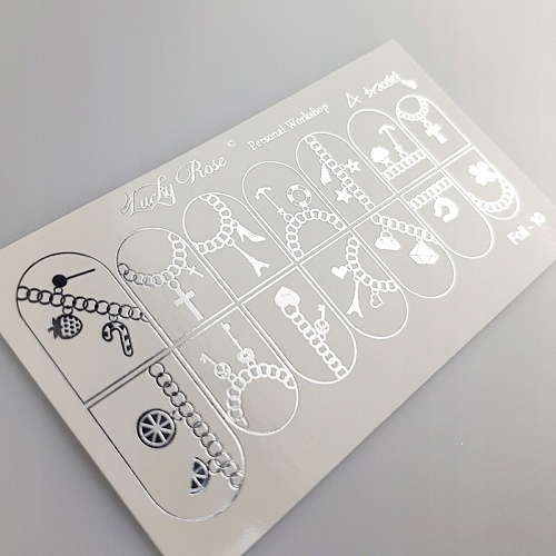 NAKLEJKI NA PAZNOKCIE LUCKY ROSE FOIL SILVER - 10