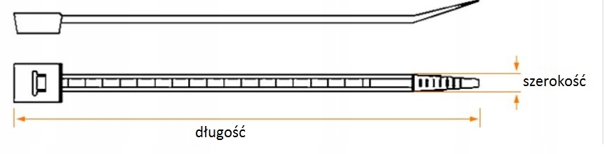 100x OPASKI ZACISKOWE KABLOWE ZIPERKI TRYTKI TRYTYTKI ODPORNE MOCNE 2,5x200 Długość 200 mm