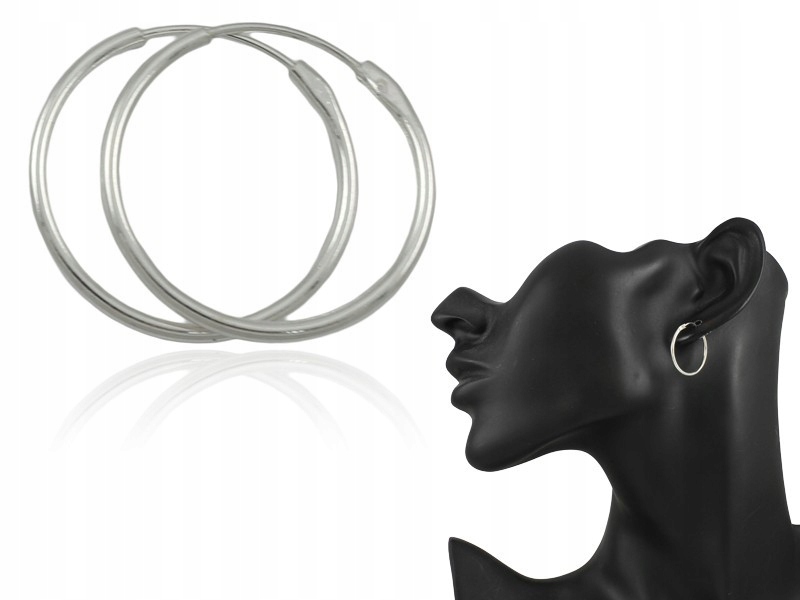 

Kolczyki srebrne kółka 20mm koła srebro 925