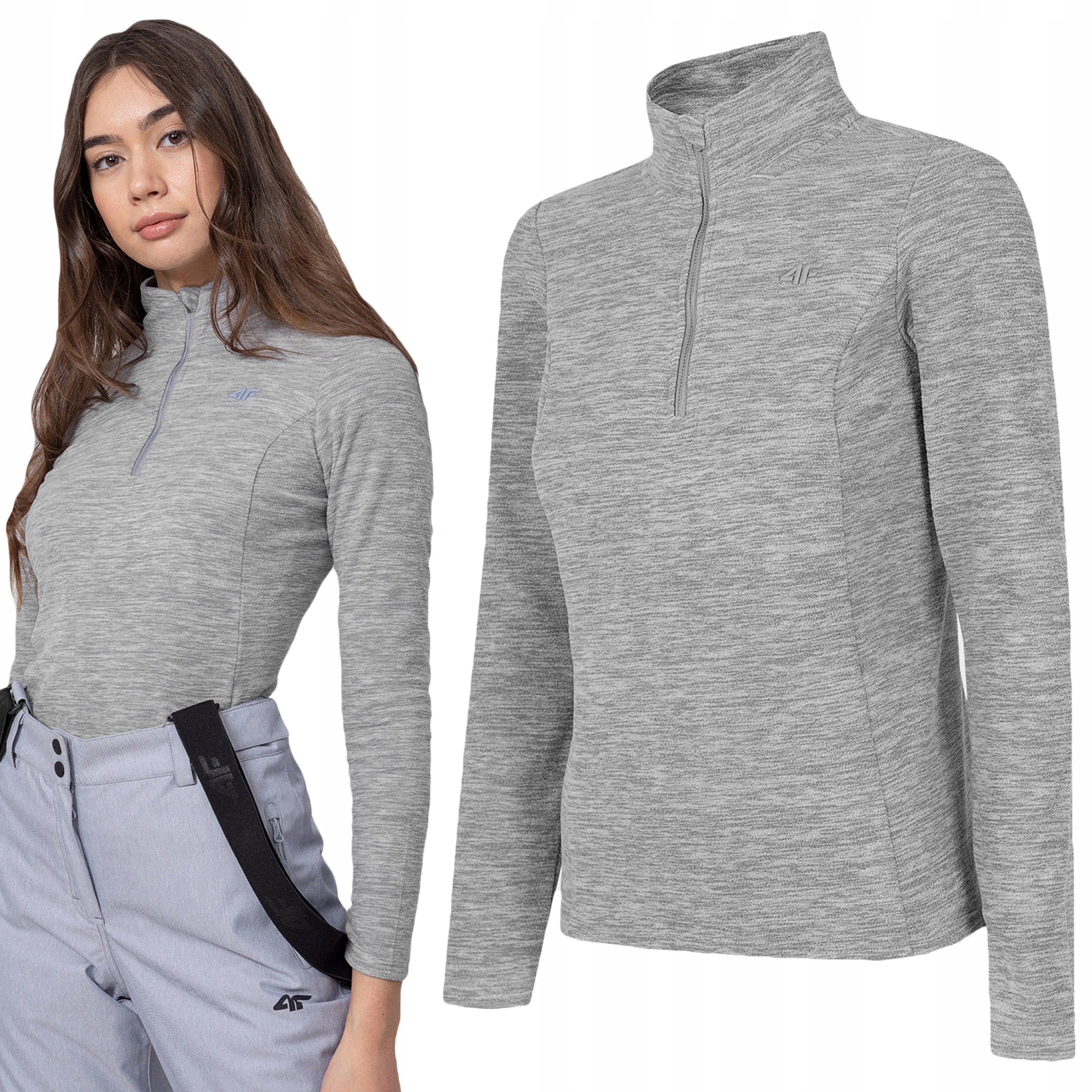 BLUZA DAMSKA SPORTOWA 4F NA SIŁOWNIE TRENING POLAROWA CIEPŁY POLAR