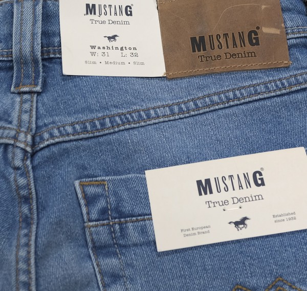 MUSTANG WASHINGTON męskie jeansy slim W33 L34 Kolor niebieski