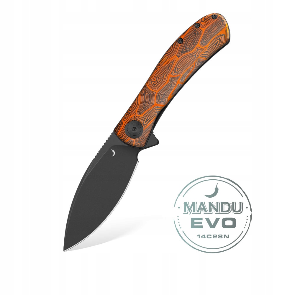 Nůž Trollsky Knives Mandu Evo Liner Lock Orange Turtle G10