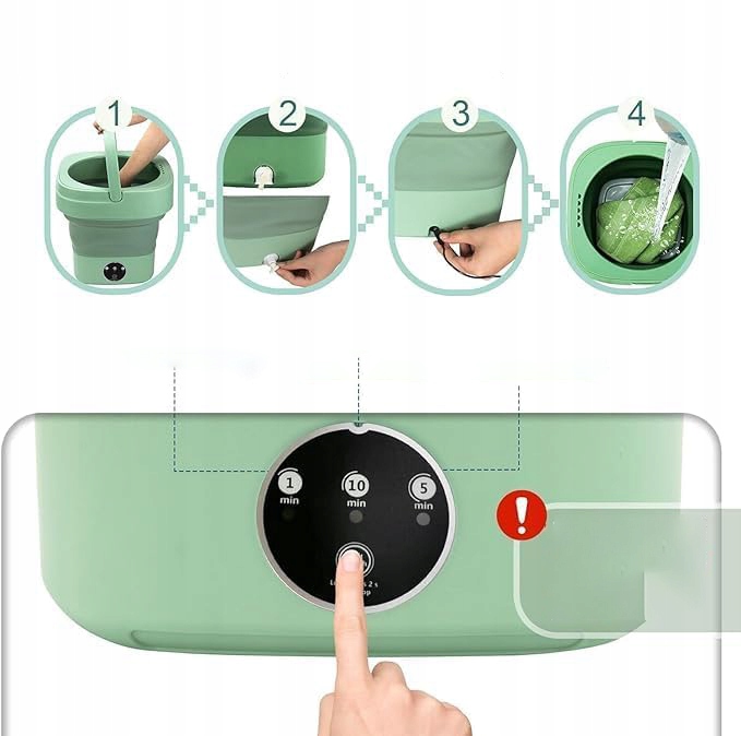 SKŁADANA PRALKA MINI STERYLIZACJA ŚWIATŁEM NIEBIESKIM 11 L Sposób załadunku od góry