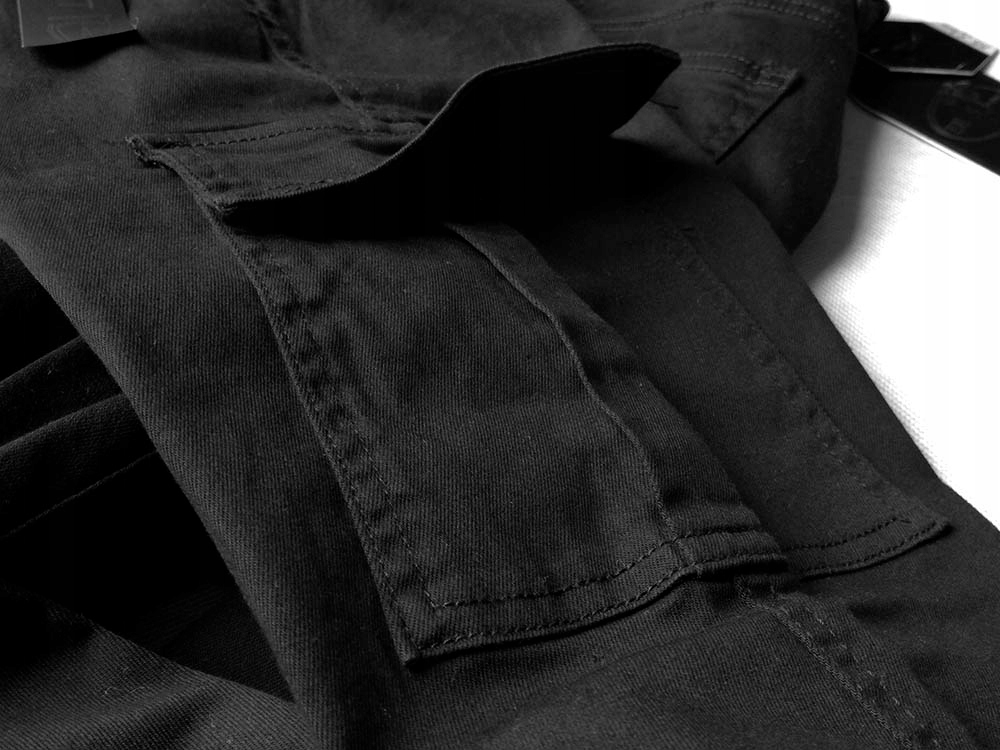 SPODNIE BOJÓWKI Z KIESZENIAMI DAMSKIE CARGO CZARNE MILITARNE DUŻE ROZMIARY Fason bojówki