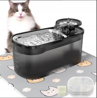 Levně Vodní fontána Deep Space Gray Cat se standardním čerpadlem, navržená pro Evropu