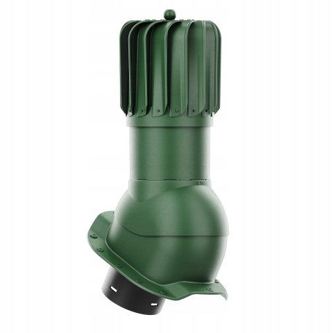 Rotačný krb Rotoline pre plechovú krytinu R fi 150 mm podlhovastý, zelený