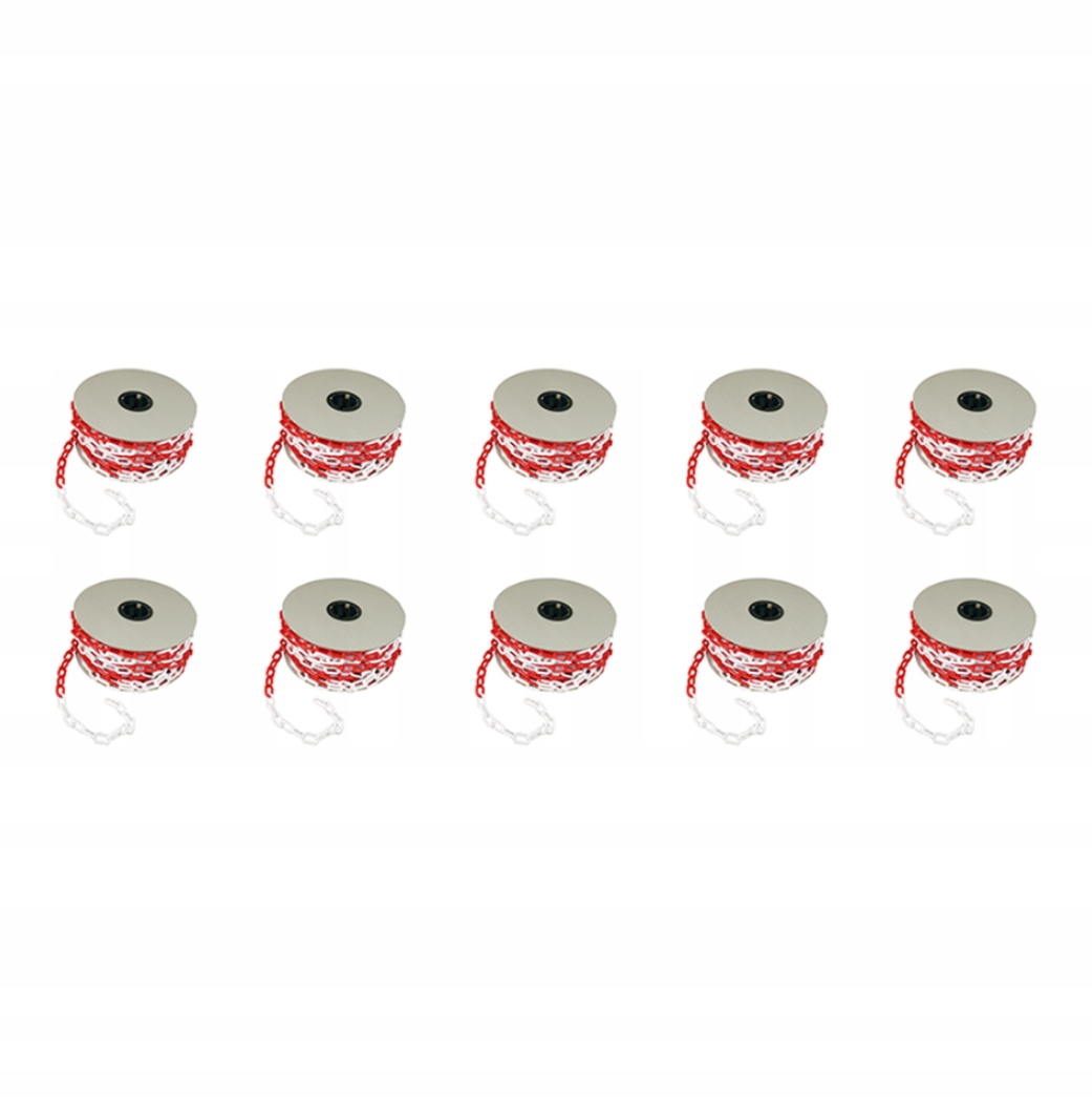 Plastový výstražný řetěz 6 mm Rolka 25 m 10x