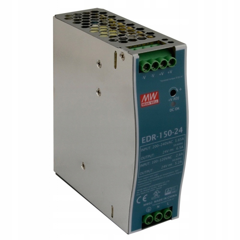 

Zasilacz Din 24V 6,5A 156W Mean Well EDR-150-24