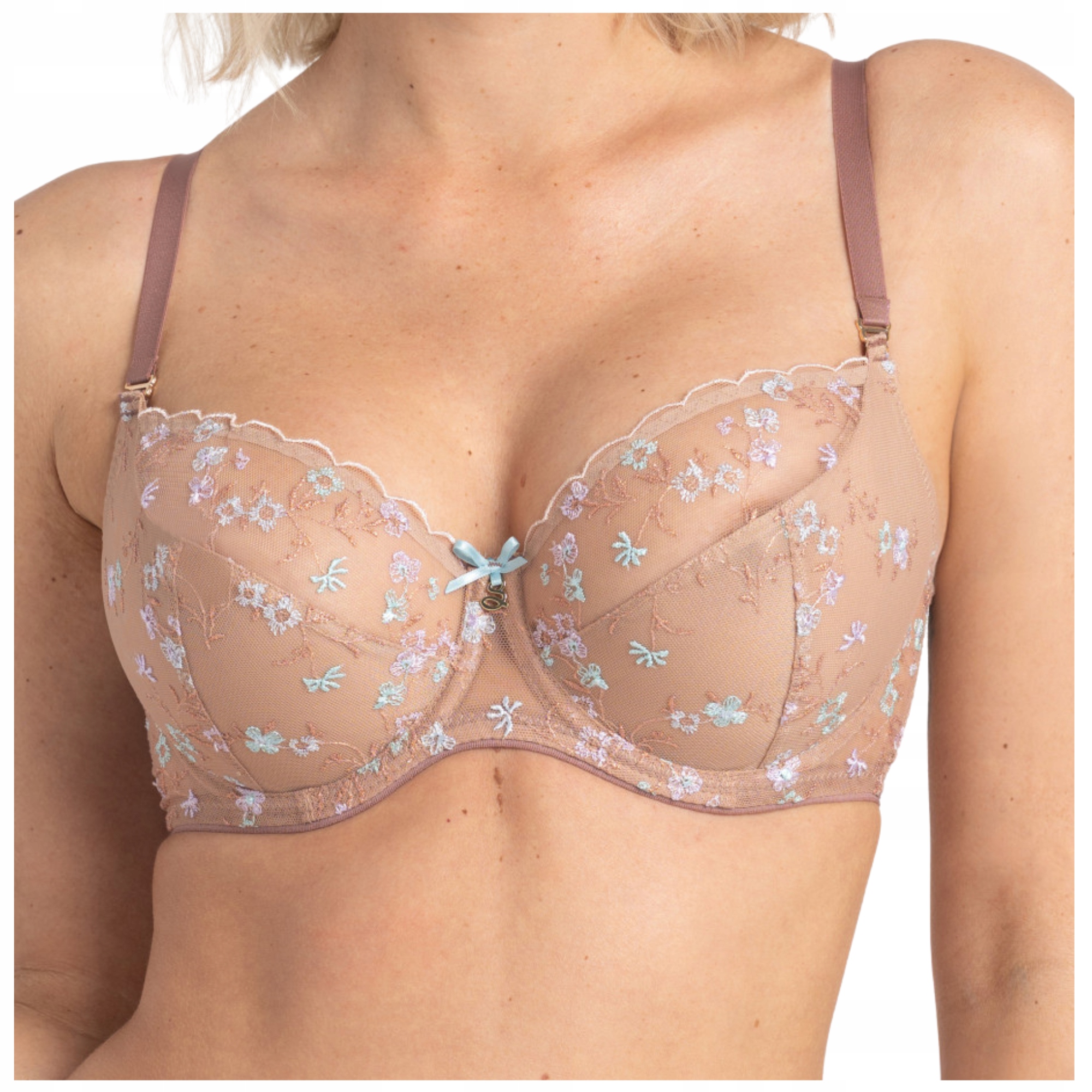 Měkká vyšívaná podprsenka soft Samanta Margaret A122 cappucino 75G