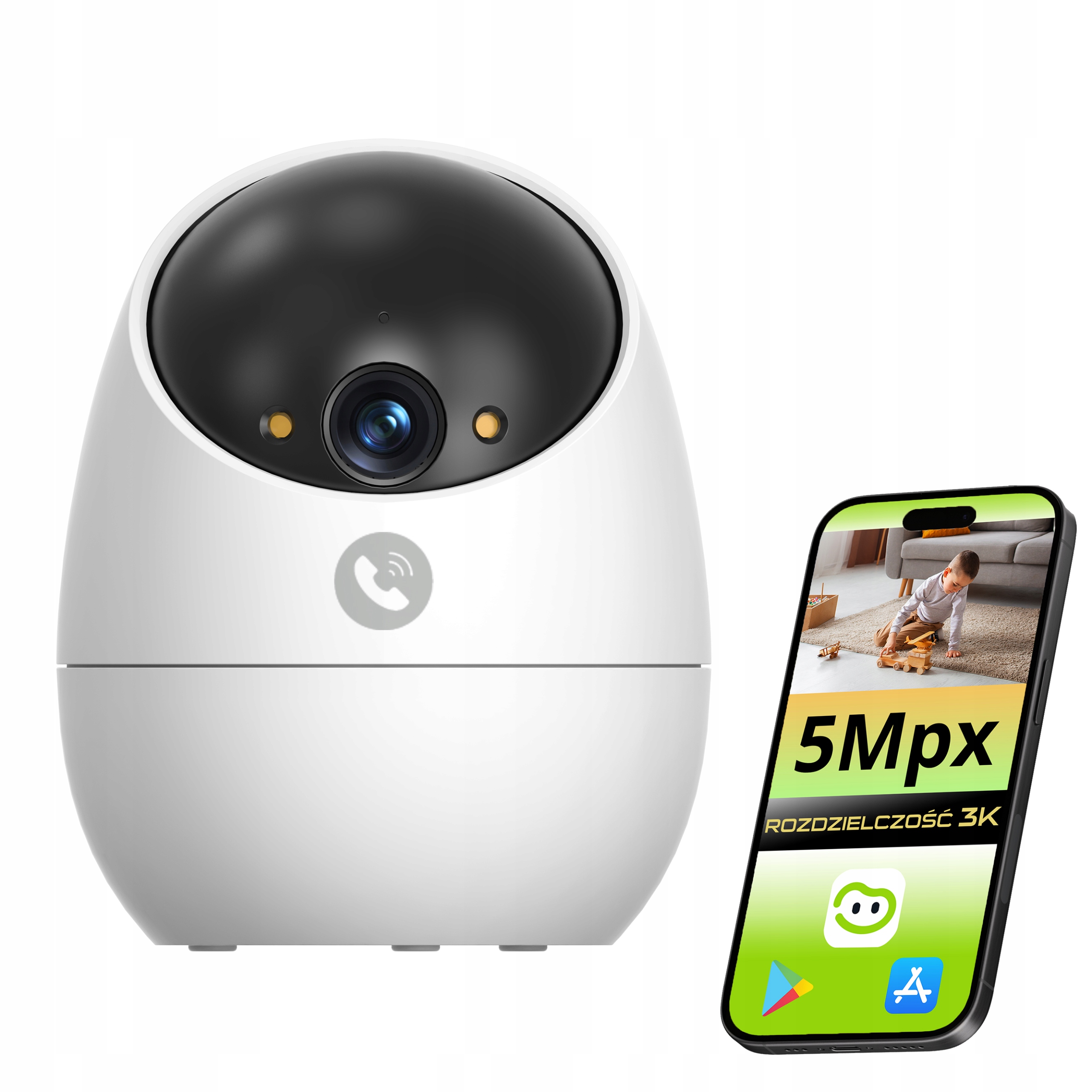 Wifi Kamera Do Domácnosti Wifi Kamera Otočná Chůvička 3K 5MP Beansview Mr Beans