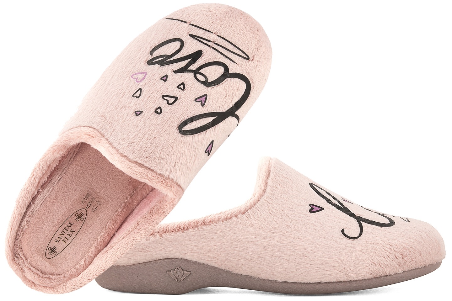 Sanital Flex Z33490X Textilní Domácí Dámské Pantofle Papuče Sandále Růžová 39