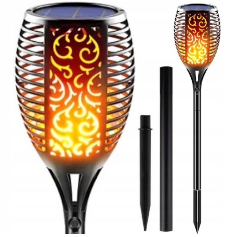 

Lampa Solarna Led Duża do ogrodu Pochodnia Płomień