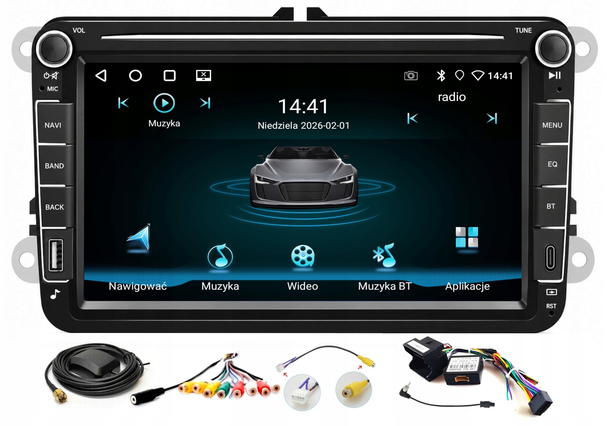Autorádio S Gps Navigací Android Vw Transporter T6 2015-2019 Carplay Wifi 4/64GB