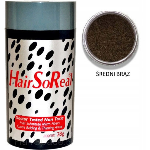 Hair So Real 28 g Zahušťování mikrovlákna Hsr HairSoReal středně hnědá barva