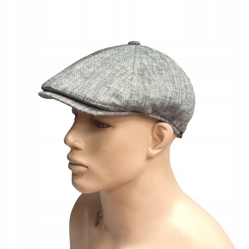 Lněný pánský letní kabátek natur len šedý melír Rocky Mes Roger L 57 58