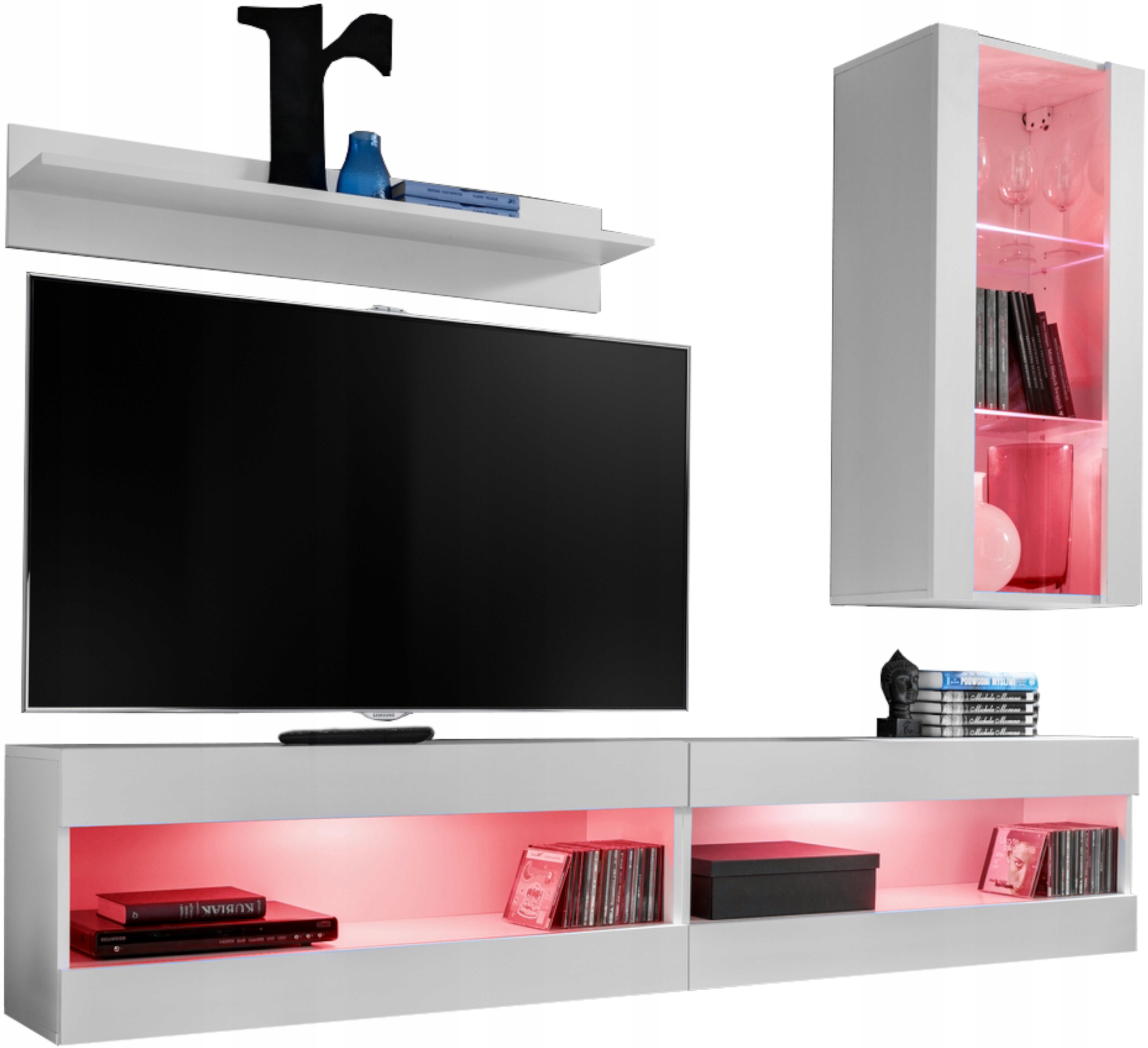 Sada nábytku Rtv Tivoli SET5 Biela/Biela, Led Rgb