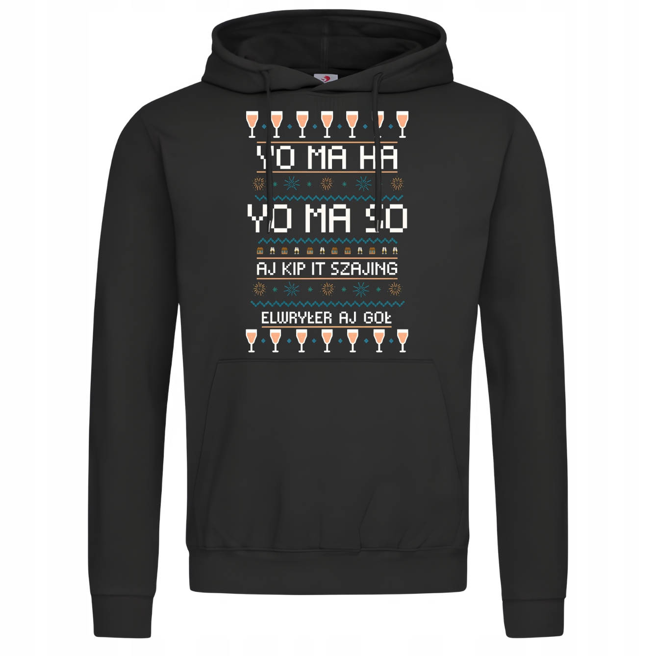 Pánská mikina na Vánoce s humorem a ohňostrojem, párty motiv