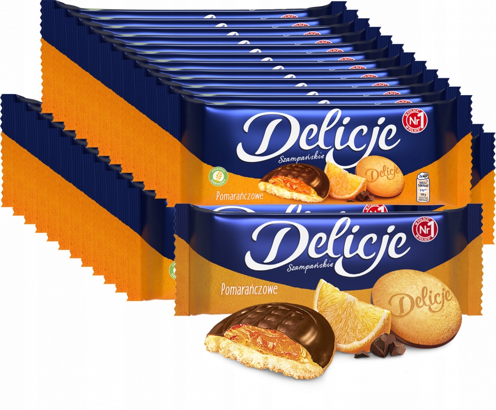 Ciastka Delicje Szampańskie Pomarańczowe 147G x36