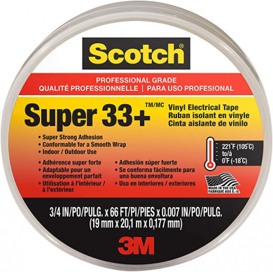 3M SUPER33+-50X33 Ruban isolant Scotch® noir (L x l) 33 m x 50 mm 1