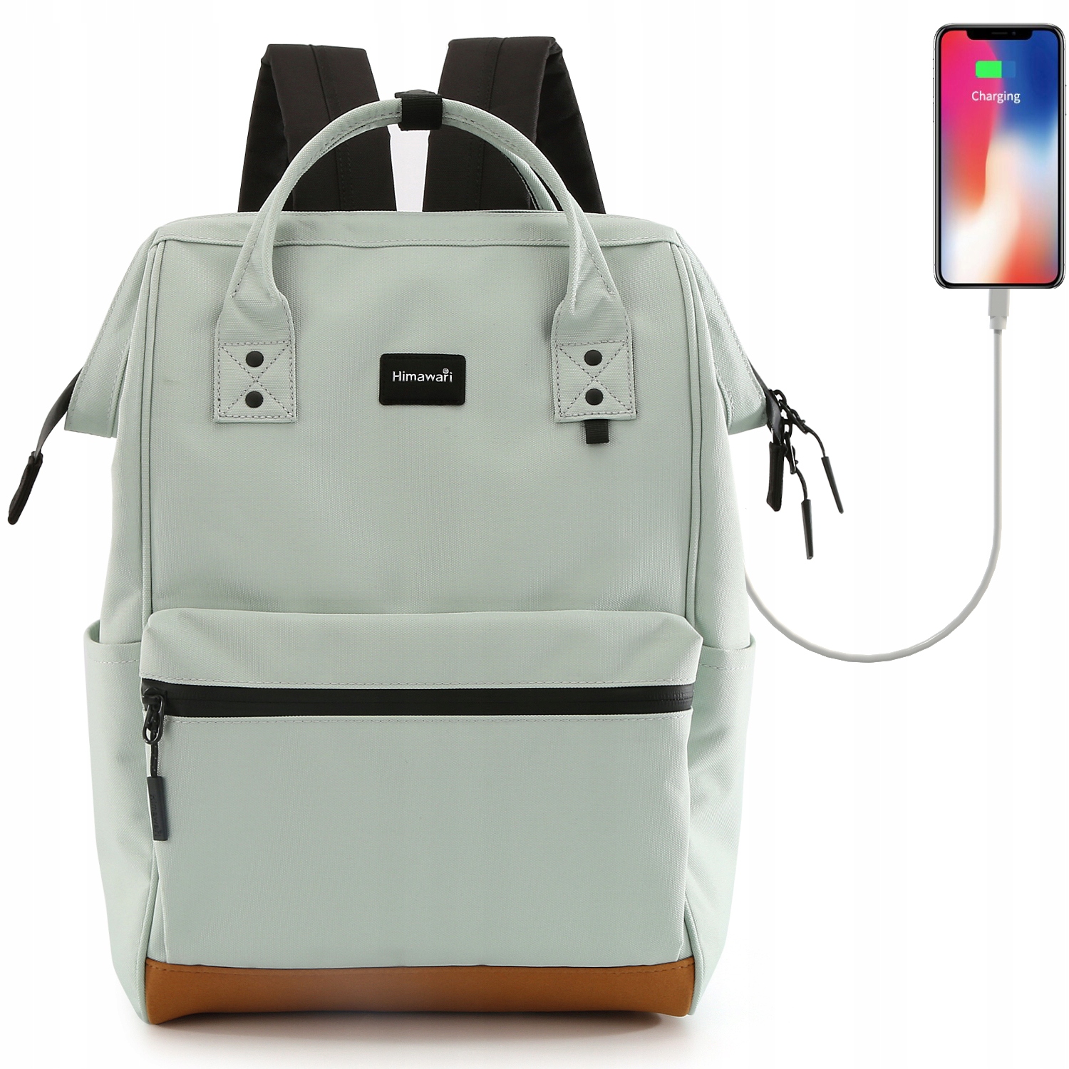 Plecak damski Himawari 124 na laptopa 15" z Usb wodoodporny #08 miętowy