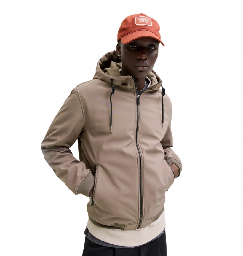 Jack & Jones Softshellová Bunda S Kapucí V Béžové Barvě, Velikost 7CA