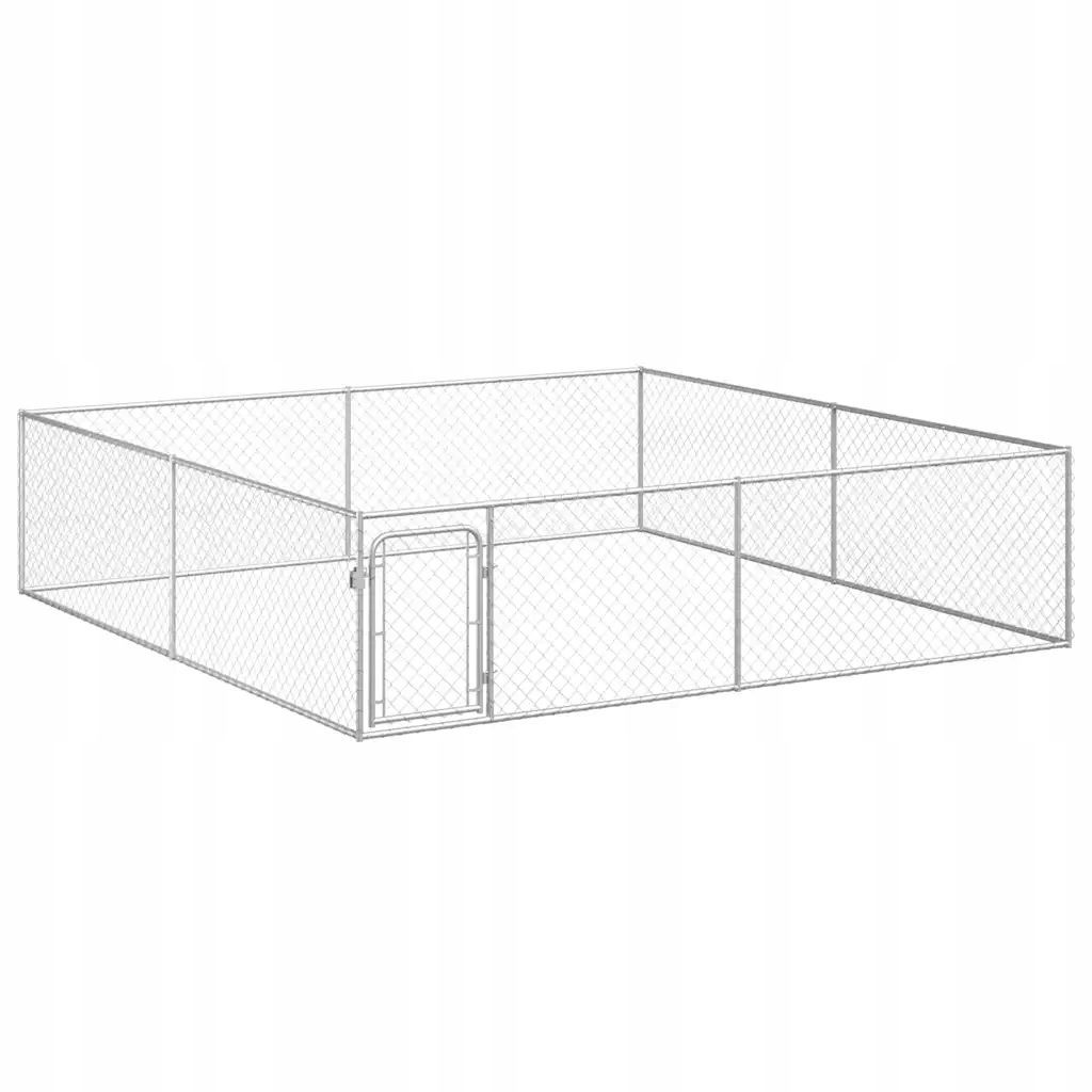 Levně Kotec pro psy ze síťoviny a galvanizované oceli 4x4x1 m, stříbrná