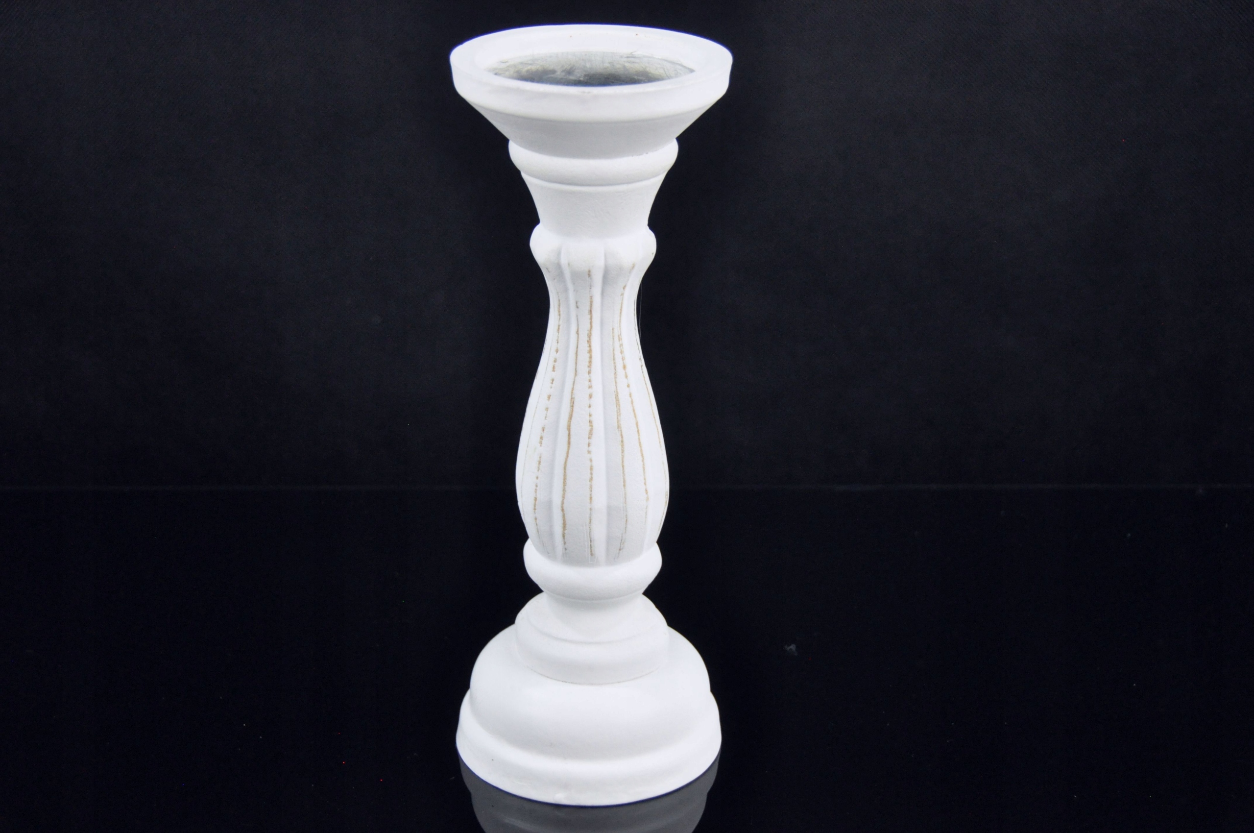 ŚWIECZNIK DREWNIANY BIAŁO BRĄZOWY M Marka inna