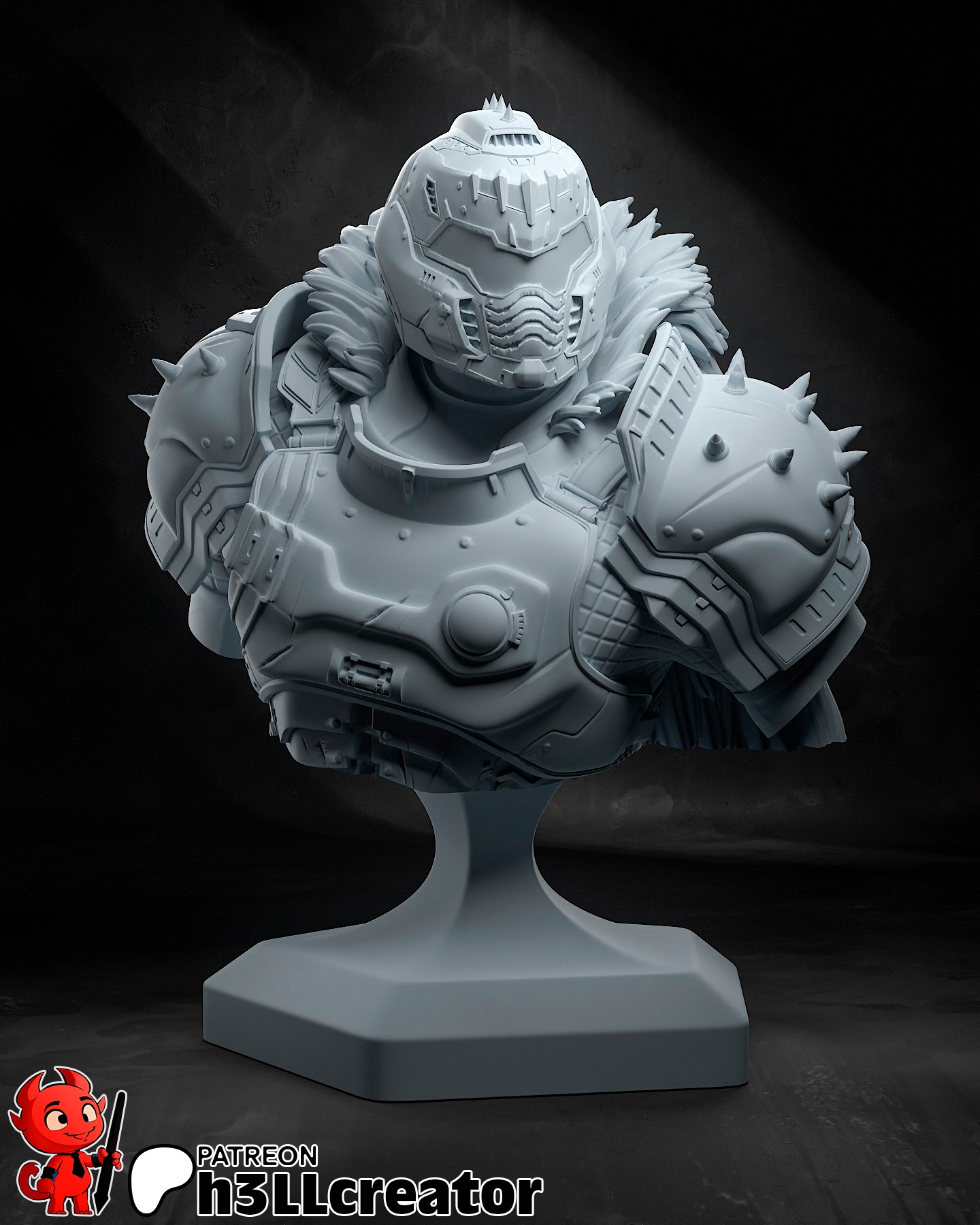 Figurka Doomguy Doom Popiersie H3ll Creator 3D tisk 14K Dárek