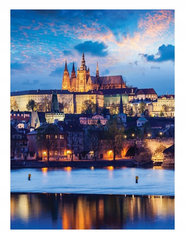 Fototapeta Praha v noci Vltava Karla most Zámek vinylová 184x254 lepidlo