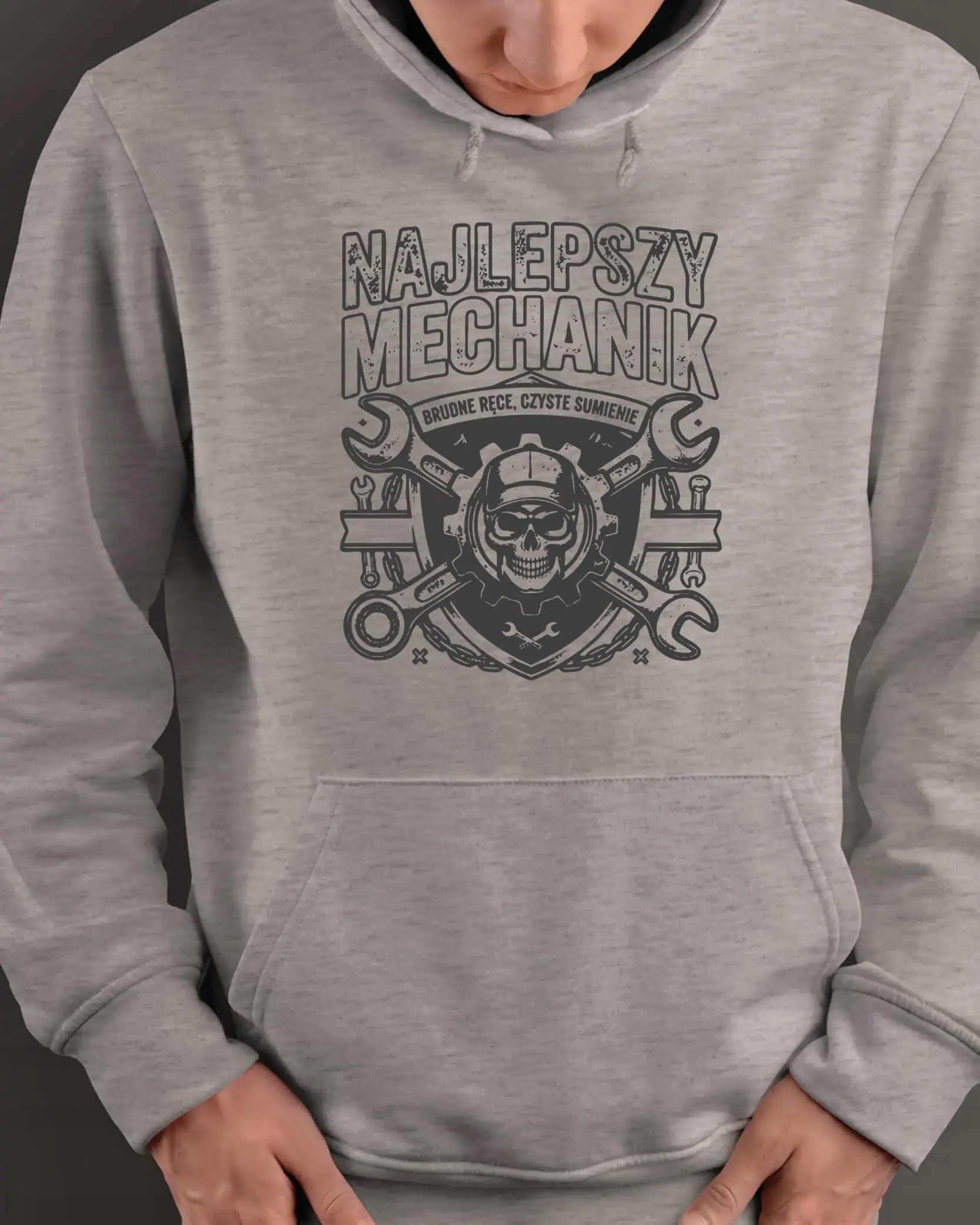 Mikina s kapucí Dárek pro mechanika Nejlepší mechanik Šedá XXL